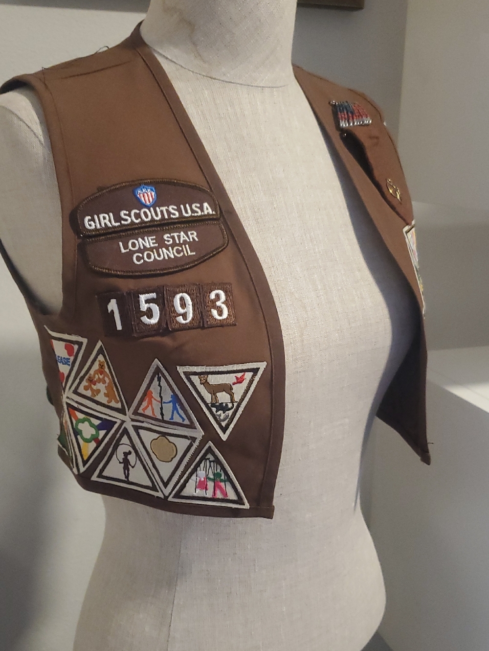 Girl Scouts USA Brown Troop Vest — Lone Star Council